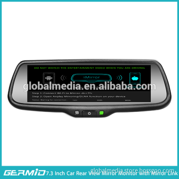 7.3 inch Wide screen rear view mirror monitor with Mirror Link and Two video inputs and display